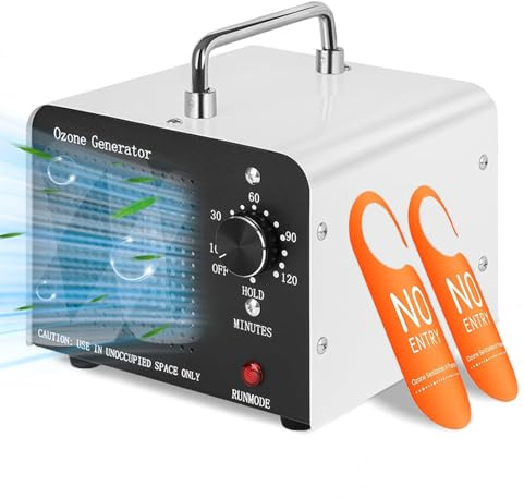 Ozongenerator 60000 mg/H, Ozonapparat Industriell O3-Ozonluftrenare Med 120 Minuters Timer O3-Ozonluftrenare Upp Till 300 M² För Bil, Rök, Husdjurslukt, Kökslukt