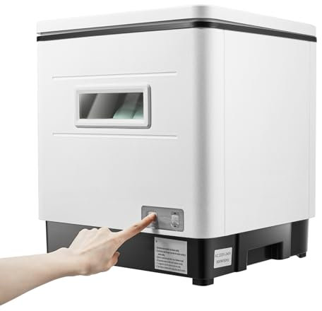 Lave-vaisselle de table 6 Couverts - Ouverture par le Haut, Désinfection Efficace, Cadre en Acier Inoxydable, 800W Mini lave-vaisselle de table à poser, Économie d'Eau, Idéal pour Maison