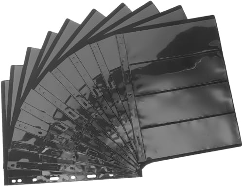 Hemobllo 10 Hojas Álbum para Sellos Páginas Transparentes de Pvc Doble Cara, Ligero y Compacto para Mantener Colecciones Organizadas y Proteger Sellos y Postales