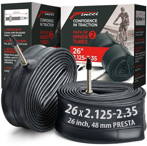 Fincci Camera d’Aria 26x2.125-2.35 con Valvola Presta 48 mm
