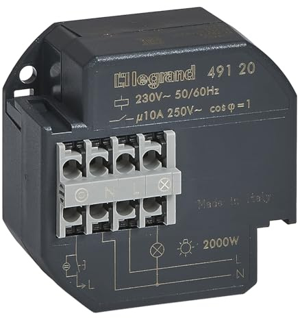 LEGRAND - Télérupteur Unipolaire Silencieux 230V - 10A - À Installer dans Boîte à Encastrer - Connexion par Bornes Automatiques - Pour Commander un Éclairage à Partir de Plusieurs Points de Commande