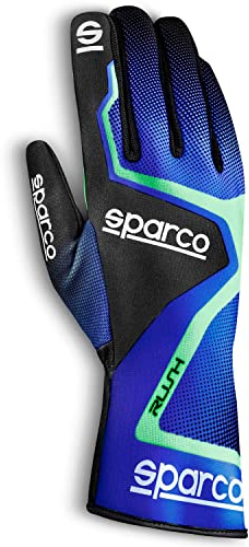Sparco 00255605BXVF Handschuhe Rush 2020, Größe 05, blau/grün, 38