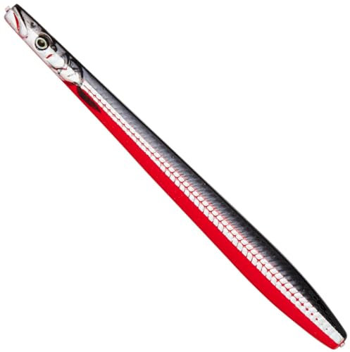 Savage Gear Durchlaufblinker 10cm 16g Line Thru Sandeel Nail, Farbe:Black Red
