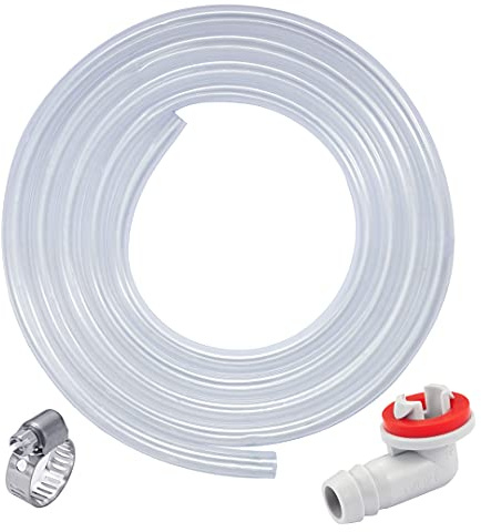 LitKiwi Improved Window Air Conditioner Drain Kit,AC Drain Hose Elbow Fitting(3/5-Inches) & 10Feet Improved Clear Vinyl Tube for Universal Mini-Split AC Unit & Window Air Conditioning Unit