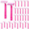 30Pcs Women's Disposable Razors, Twin Blade Shaving Women Razors, Pink Classic Stainless Steel Razor Men Blade for Camping Travel Home