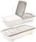 Unterbettkommode mit Rollen, 2er Set, 32 liter, Unterbett Aufbewahrungsbox Flach, Transparent Bettkasten, Deckel, Clip-Verschlüssen, Aufbewahrung, Unterbettbox, Made in EU