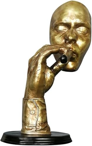 Home office Decorations Retro Abstract Sculpture Man Smoking Cigar Creative Statue Character Resin Figurine Artwork Modern Statue
