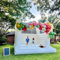 Casetta gonfiabile bianca per bambini e adulti, 13 x 13 x 3 m, 100% PVC, castello gonfiabile con grande area di salto, casa di rimbalzo bianca per matrimoni, feste di compleanno, fotografia aziendale