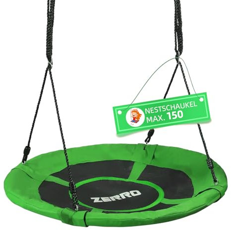 ZERRO Nestschaukel Outdoor & Indoor bis zu 150kg Höhenverstellbare Ø100cm Netzschaukel für Kinder und Erwachsene,Grün