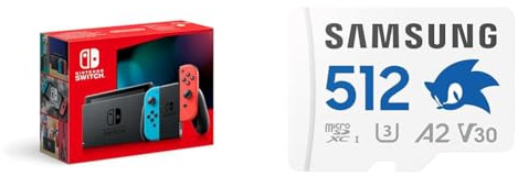 Nintendo Switch (Neon Red/Neon blue) + Sonic microSD Card