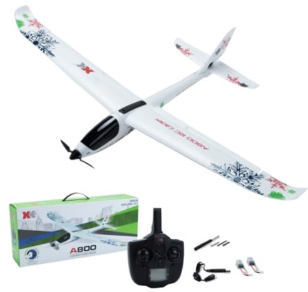SAYZON Avion Télécommandé 3D/6G 5 Canaux A800 Avion RC pour Adultes, Facile à Piloter, Planeur Télécommandé 2,4 GHz avec 2 Batteries