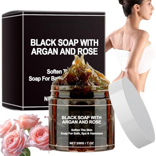 Zawina Morocco Black Beldi Soap Bar, Natural Moroccan Black Soap with Charcoal, Organic Carbolic So/ap for Deep Cleaning & Exfoliating, Bl/ack Soa/p Deep Cleaning for Whole Body,Moisturising S/oap