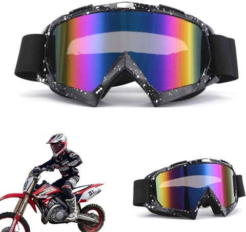 CHmiss Moto Occhiali Motocross,Maschera Da Sci,Occhiali Sci Uomo&Donna Otg,Per Protezione Contro Il Vento E La Sabbia Anti-Uv,Per Sport All'Aria Aperta