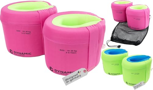 DYNAMICNORD - Ali da nuoto premium per bambini - Progettate in Germania - 15-19 kg (circa 2-3 anni) / Taglia M = 19-30 kg (circa 3-6 anni), Braccioli bambini, Ausili per il nuoto, Armbands