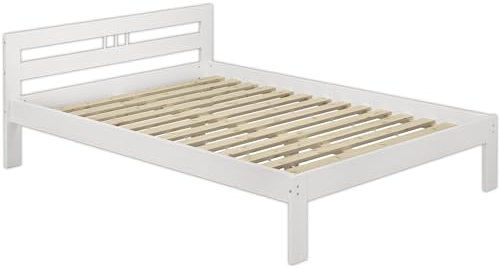 Erst-Holz® Massivholzbett weiß Kiefer Jugendbett 120x200 Einzelbett Futonbett mit Rollrost 60.64-12 W