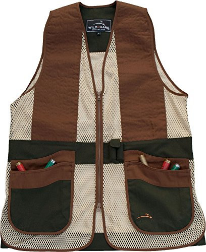 Wild Hare Shooting Gear Primer - Chaleco de tiro de malla, color negro y plateado