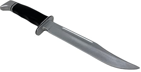 Rubber Johnnies Woodsboro Stab Knife, Con Safe, 30cm Long, Black Handled, Halloween Movie Prop, Ghost Screams, Buck Horror Prop