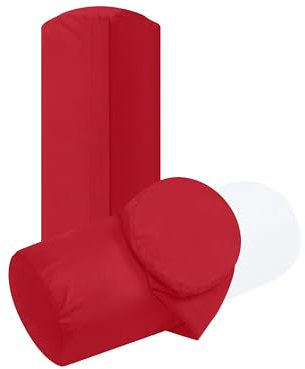 npluseins unifarbene Kissenbezüge im Doppelpack und dezentem Design 1154.1498, ca. 40 x 15 cm, rot