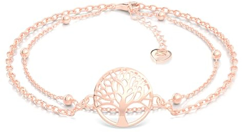 SERASAR Bracelet Argent Bijoux Femme 316L Acier inoxydable or Rose 18 Carats Collier Fille Bangle Idée Cadeau St Valentin Anniversaire Cadeaux Femmes