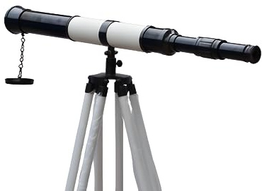 Decorative Vintage Tripod Reflecting Telescope Antique Finish Brass Nautical Unique Eyepiece Harbour Master Floor Standing Telescope