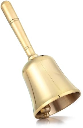 Homelavie Super Loud Solid Brass Small Hand Call Bell for Wedding, Seniors, Teacher, Dinner, Tibetan, Meditation, Bedridden