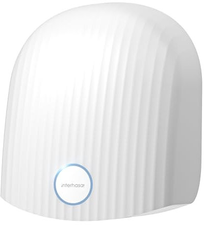 interhasa! Automatischer Händetrockner Infrarotsensor Handtrockner für Badezimmer zu Hause, Extra Leise, geräuscharm (40 db), Wandmontage Handtrockner, kompakte ABS-Abdeckung 1200W（Weiß）