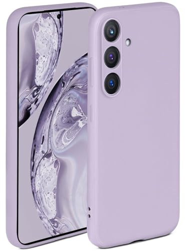 ONEFLOW Mjukt fodral för Samsung Galaxy S24, silikonfodral med kameraskydd, silikonskal med ökat skydd för displayen, bakskydd, mjukt mobiltelefonfodral, syren