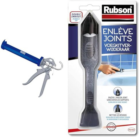 Alyco 198805 Pistolet renforcé de 225 mm pour tubes de silicone & Rubson | Enlève Joints à double embout – Outil pour enlever l'ancien joint sans rayer les supports