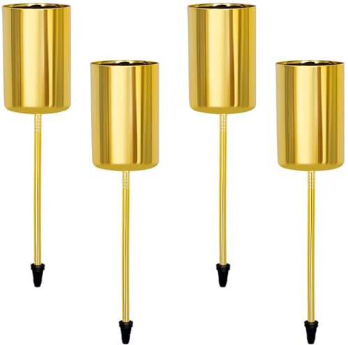 4 PCS Gold Candle Holders, Candlestick Holders Candle Stand, Taper Candle Metal Candle Stand Holder, Elegant Candlestick Holders for Home Party Living Room, Dinners Decoration