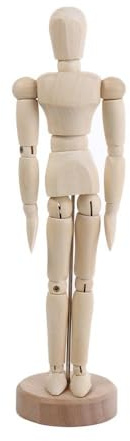 Künstler-Schaufensterpuppe aus Holz, flexible Körpergelenke, menschliche Figur, bewegliche Zeichenpuppe mit Sockel für Zuhause, Büro, Schreibtisch (11,4 cm)