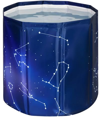 YYW Foldable Bath Tub for Adults, Large Cold Plunge Tub, Purple 80cm | Foldable Soaking Bath Tub for Showe, Large Capacity, Fast Muscle Recovery, Suitable for Recovery, Home, Outdoors, Gyms