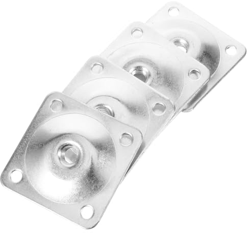 PAMINGONO 4pcs Angled White Zinc Sofa Leg Mounting Plates with Screws, Furniture Attachment Plates for Couch and Chair Legs, Metal Connector Brackets for Furniture Feet Repair in Living Room