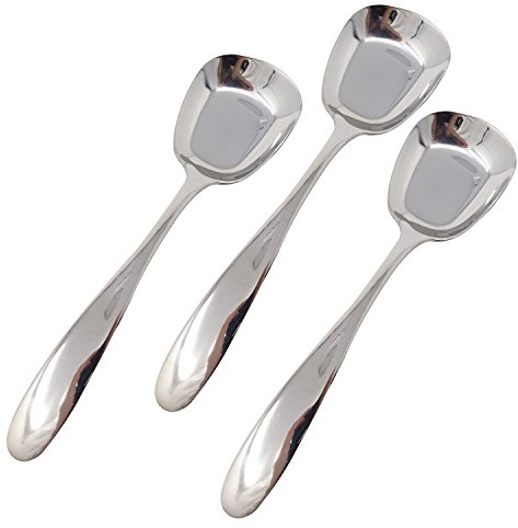Honbay 3PCS Korean Style Thick Heavy Weight Stainless Steel Soup Spoons