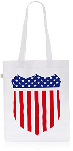 style3 USA Amerika Medal Medaille Wappen Biobaumwolle Beutel Jutebeutel Tasche Tote Bag