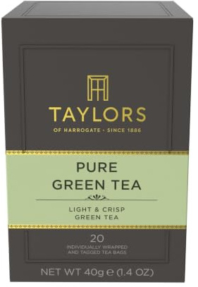 Taylors of Harrogate Pure Green, Grönt Te, 20 Tepåsar
