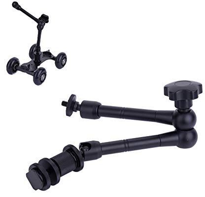 Sujetador de sujeción, cabezas de bola articuladas de fricción con brazo mágico de fricción ajustable de 11 con rosca de tornillo de 1/4 para el montaje con zapata caliente Trabajo con cámaras