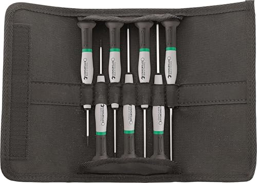 STAHLWILLE Nr. 4797 l Elektronikschraubendreher Set 7-teilig l für Schlitz- und Kreuzschlitzschrauben (PH) l in robuster Rolltasche l Made in Germany