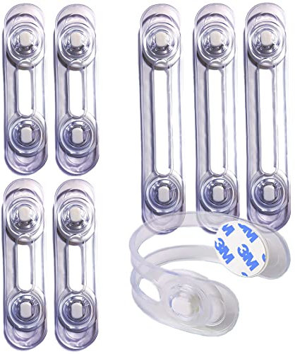 VegMai®[8 Unidades] Cerraduras Transparentes De Seguridad Para Bebes, Bloqueo Con Adhesivo 3M, Cierres Para Armarios, Cajones, WC, Cocinas, Puertas, Ventanas, Neveras [Pestillos Transparentes]