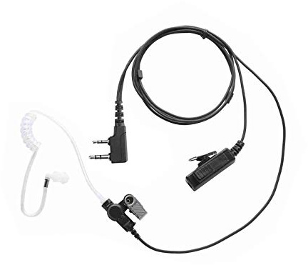 Yolipar 2-Pin 2-Wire Baofeng UV-5R Earpiece Surveillance Kit Compatible with BTECH Retc15/Retevis RT21 RT22 Kenwood Arcshell AR-5 Walkie Talkie Radio with Big PTT Mic Tansparent Acoustic Tube Headset