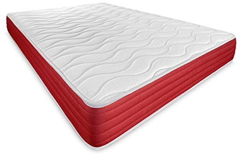 DUÉRMETE ONLINE Colchón Viscoelástico Lite Reversible, Firme y Confortable, Muy Transpirable, Cara Invierno / Verano, Blanco, 90 x 190 cm