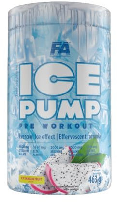 Fitness Authority FA Nutrition Ice Pump Booster | 463g je Behälter | Pre-Workout Training Kühleffekt Body Building | L-Citrullin Beta Alanin Koffein | Nahrungsergänzungsmittel (Dragon Fruit)