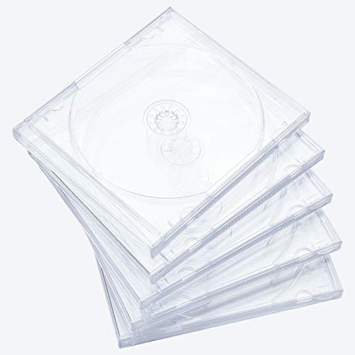Progo 10.4 mm Standard Single Clear CD Jewel Case with Assembled Clear Tray, 25 Pack