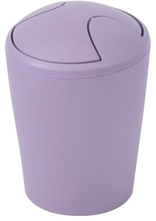 Spirella - Cestino a ribalta Modello Move - Design Moderno e Compatto - Coperchio Rimovibile e Facile da Pulire - Ideale per Bagno o Cucina - Bianco - 5L