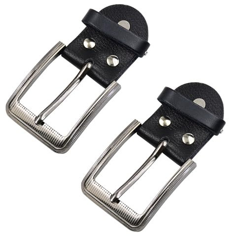 JDCMEI 2 Stück Gürtelschnalle, 40mm Herren Gürtelschnalle Metall, Einzelne Zinken Quadratische Gürtelschnalle, Gürtelschnallen für Herren Leder, Klassische Gürtelschnalle für 38-40 mm Breite Gürte