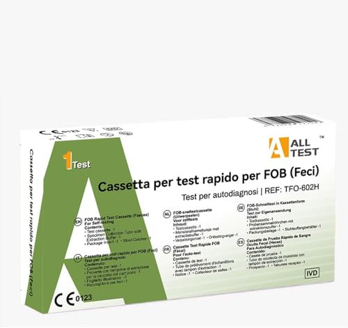 Test per la Rilevazione del Sangue Occulto nelle Feci || Test FOB || Test Colon Retto || Certificato CE0123 || Risultato in 5 Minuti || Sigillato e Sterile || Registrato al Ministero della Salute