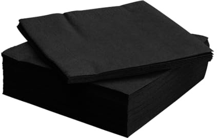 500 Tovaglioli Neri Cocktail doppiovelo 24x24 cm - Pura Cellulosa - 12 x12 cm Chiusi - Morbidi e assorbenti - Ideali per Eventi, Catering e Feste