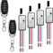 12v Funkschalter,4 Kanal Mini Funkschalter mit Fernbedienung, DC3.6-24V 5A Funk Relais Wandschalter,Kabelloser Lichtschalter mit 50m Long Range für Garagentor, Motor, Markise