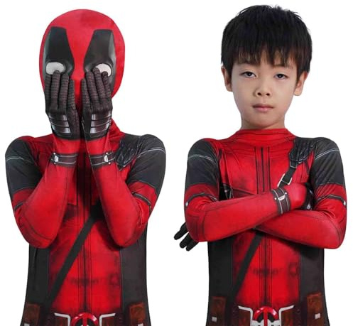 meec Combinaison d'Halloween Heroes 2024 - Costume de cosplay - Imprimé 3D - Combinaison avec casque pour garçons - Costume de cosplay - Pour enfants garçons
