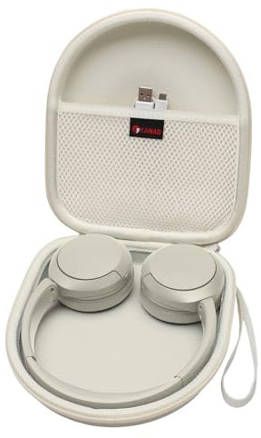 XANAD Funda para Sony WH-CH520N Auriculares Bluetooth inalámbricos (Caqui)