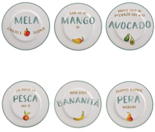 Set 6 Frukttallrik 19 cm New Bone China Porslin, de felaktiga